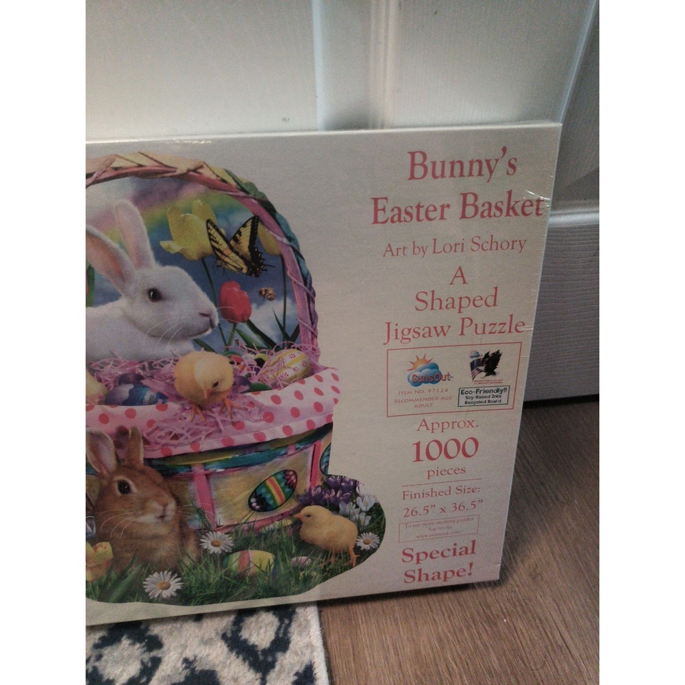 Bunnys Easter Basket Jigsaw Puzzle 1000 Pieces Special Shape 26.5" x 36.5" *NISB - Picture 4 of 5
